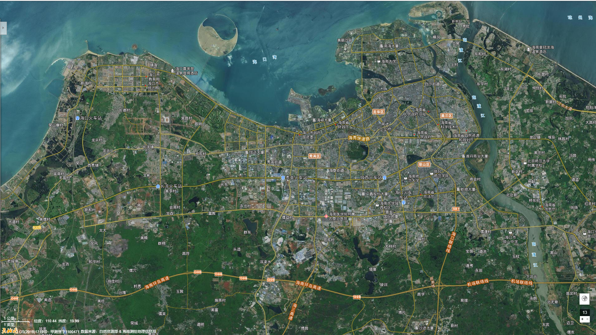 海口市城区地图
